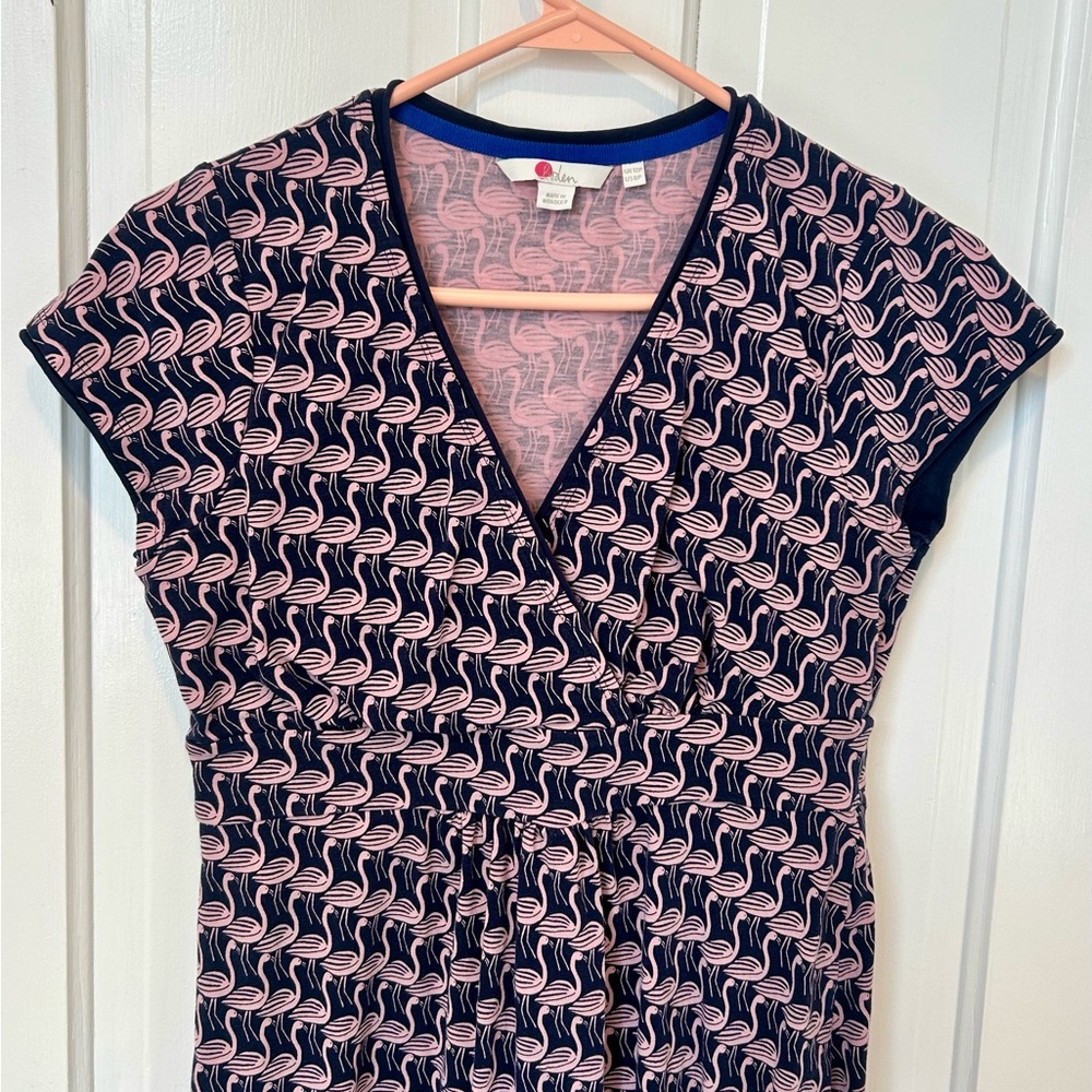 Boden Pink and Blue Swirl Midi Dress - Picture 4 of 5
